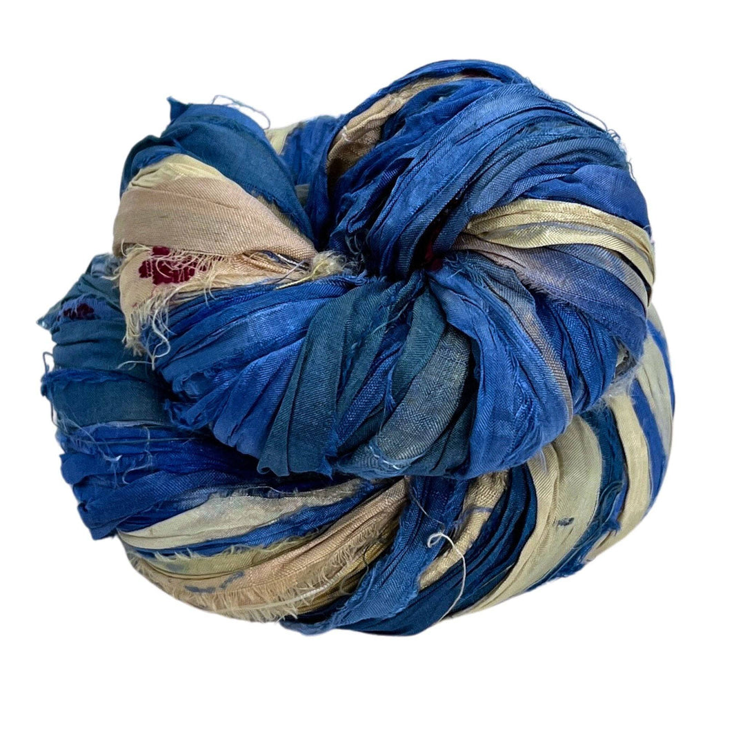 062023-Y-R YarnArt Ribbon Yarn, Bulky Polyester, blue/black
