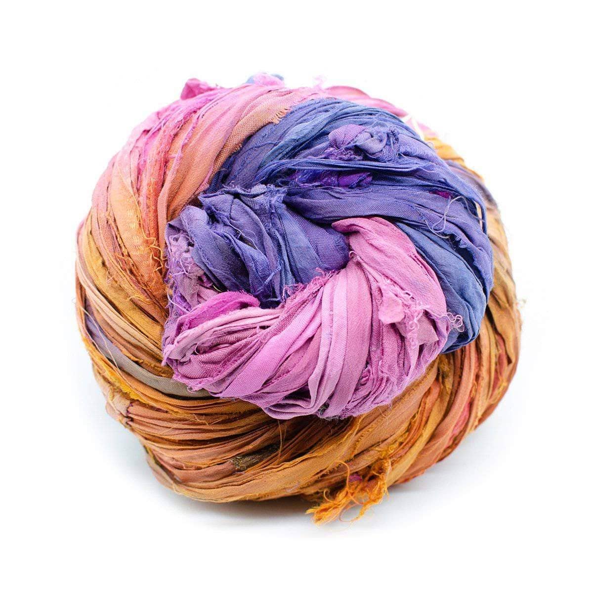 10 yards Sari SILK Ribbon Yarn Petunia