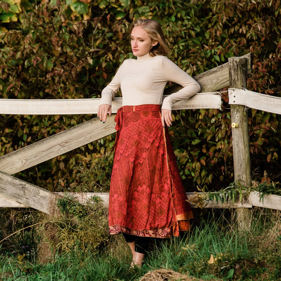 Reversible Sari Wrap Skirts - Autumn Harvest Collection - Darn Good ...