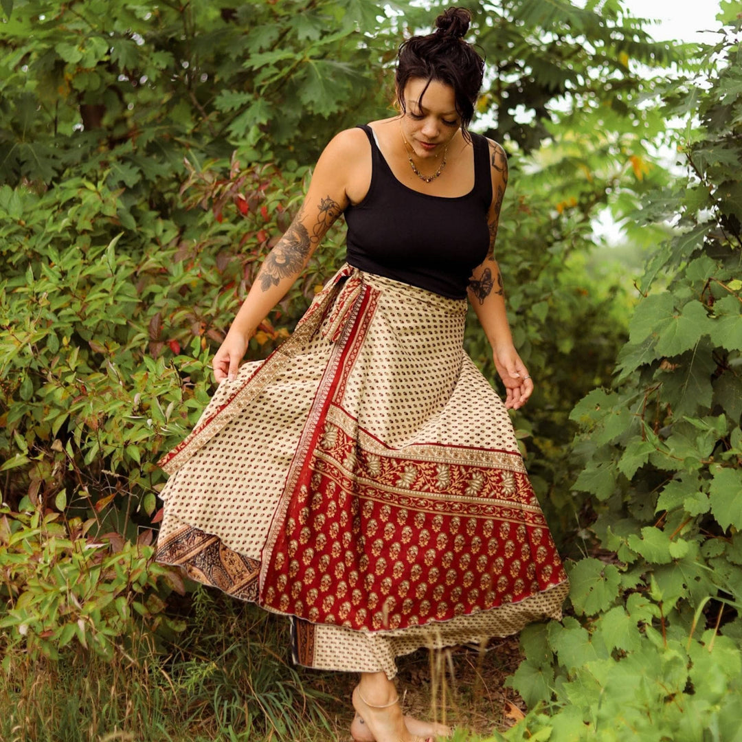 Sari Wrap Skirt - Autumn Harvest