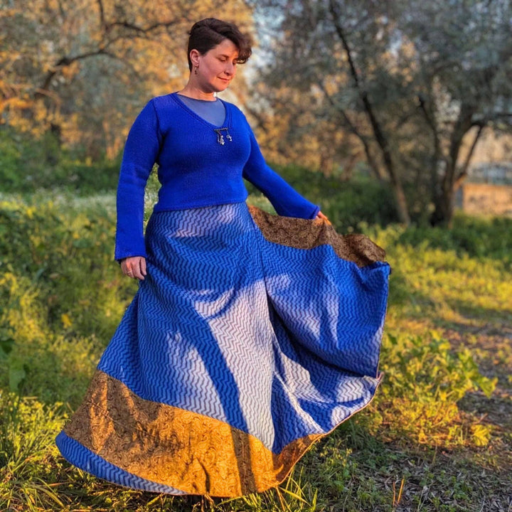 Sari Wrap Skirts - Cool Tones - Darn Good Yarn