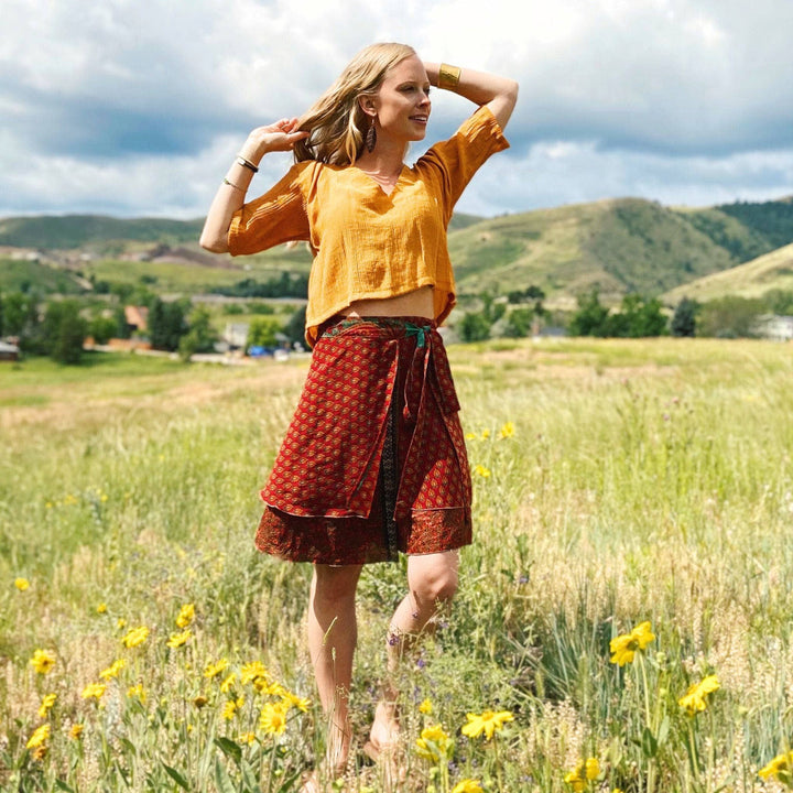 Sari Wrap Skirt - California Sunset - Darn Good Yarn
