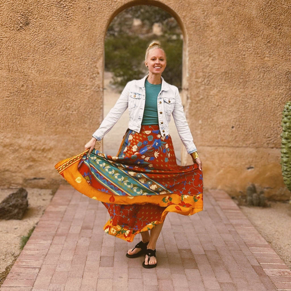 Sari Wrap Skirt - California Sunset - Darn Good Yarn