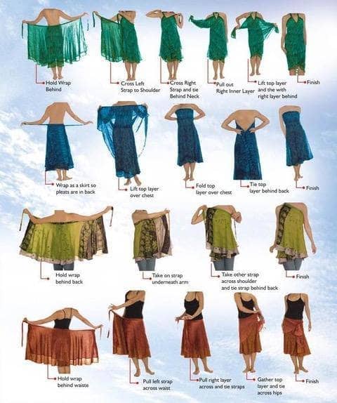 3-Pack Sari Wrap Skirts - 40% Off - Ankle, Tea, Mini Lengths – Darn Good  Yarn