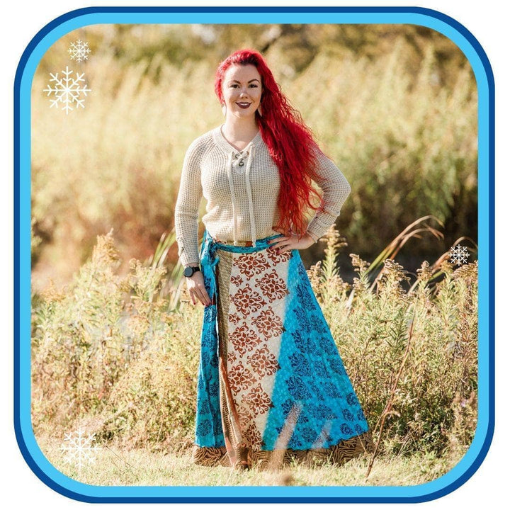Sari Wrap Skirts - Ice Queen