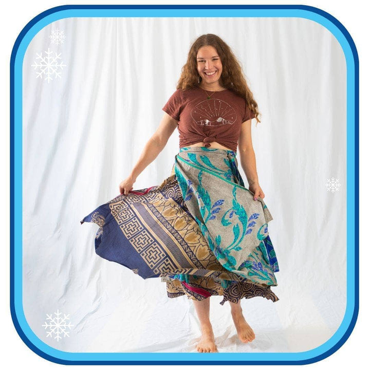 Sari Wrap Skirts - Ice Queen
