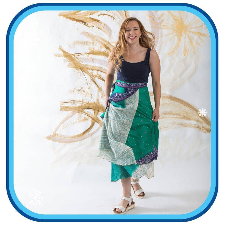 Sari Wrap Skirts - Ice Queen