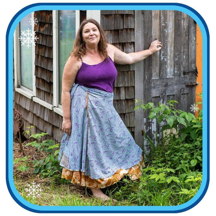 Sari Wrap Skirts - Ice Queen