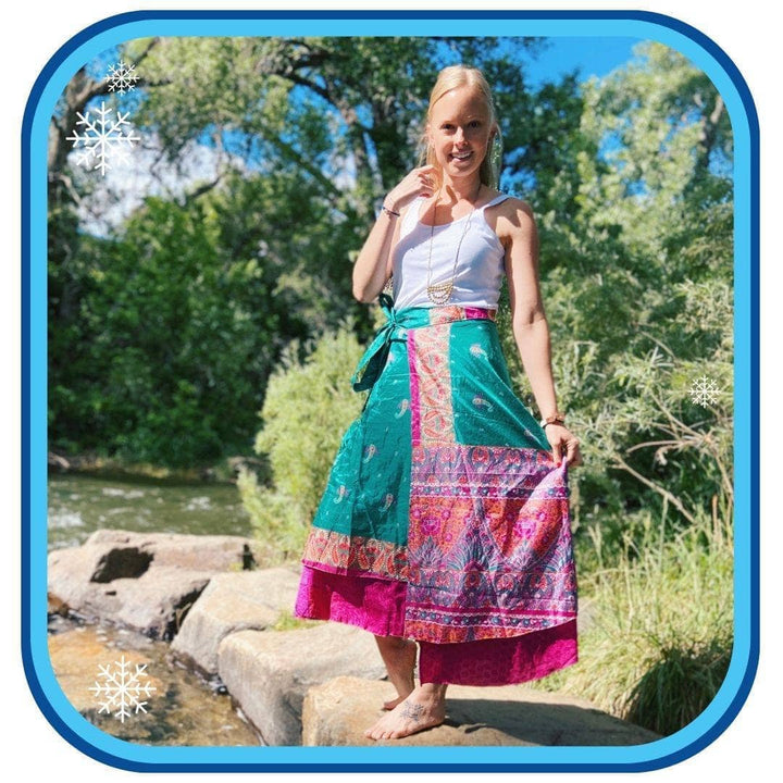 Sari Wrap Skirts - Ice Queen