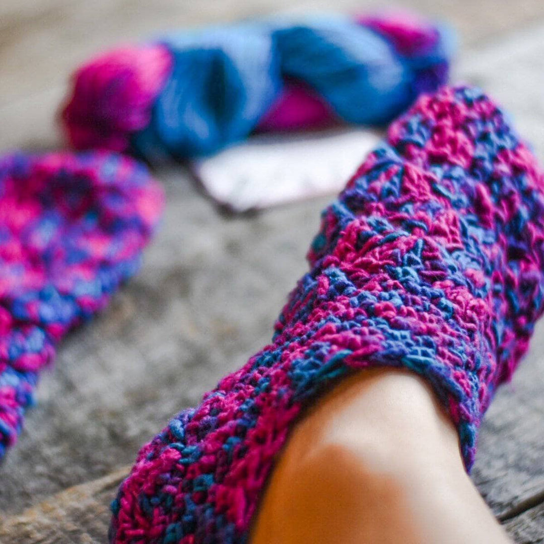 close up of multicolored Silk Mer-Slippers