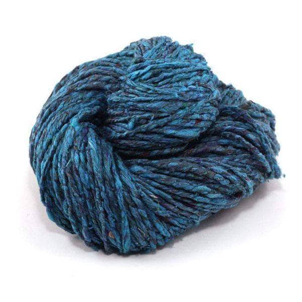 close up of blue yarn cake