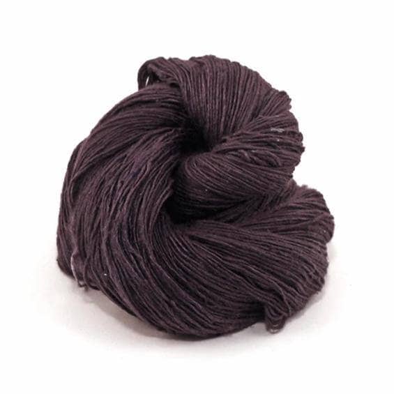 black skein of yarn on a white background