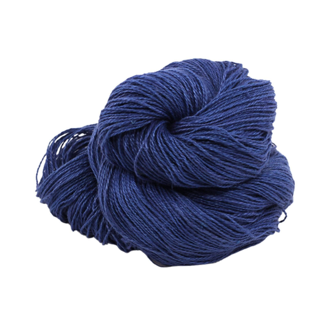 2 ply linen yarn blue natural fiber.
