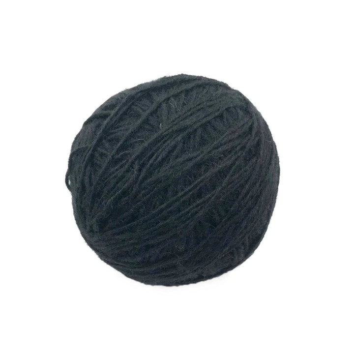 Yak Wool Yarn from Nepal in Black on a white background