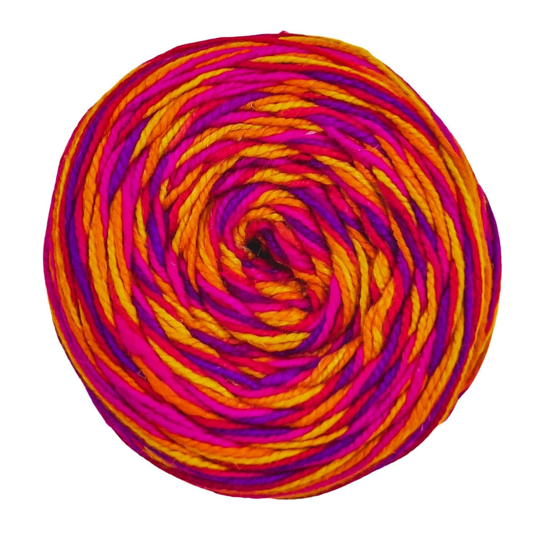Journey yarn in color Autumn Jubilee on a white backdrop.