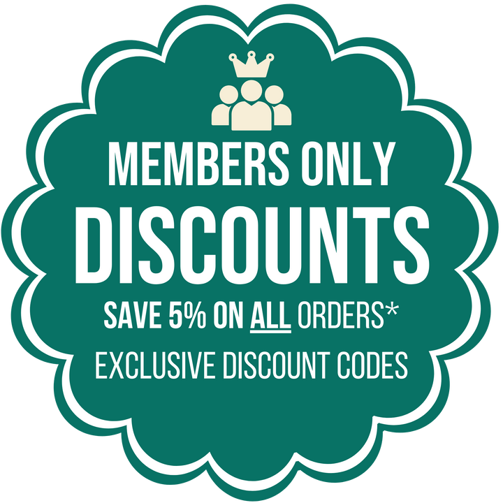 Members Only Discounts - SAVE 5% ON ALL ORDERS EXCLUSIVE DISCOUNT CODES